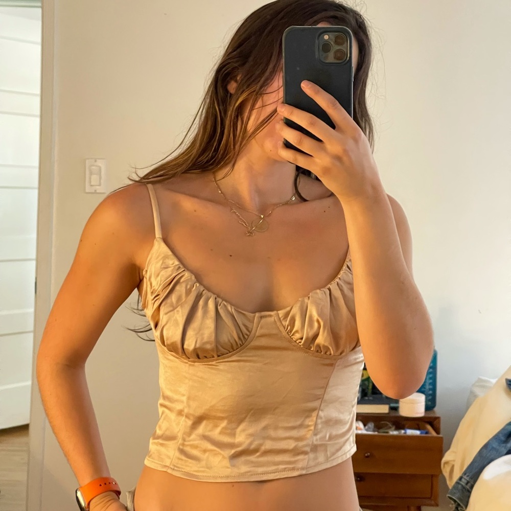 SATIN BUSTIER TOP